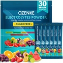 Electrolytes Packets en poudre, 30 bâtons Packs d'hydratation Sans sucre, Mélange de boissons électrolytes Voyage Packets d'électrolyte pour l'hydratation rapide, 6 saveurs