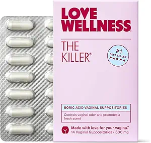 Liebe Wellness Der Killer | Borsäure Vaginal Suppositories | Balancen pH & unterstützt Odor Control, eine gesunde Vaginal Balance und Umwelt | Fast-Acting & Fragrance-Free | Gentle & Effective | 14 Ct