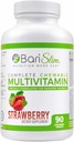 BariSlim Komplette Kaubare Bariatric Multivitamin mit 45 mg Eisen - Bariatric Multivitamin für Post Bariatric Surgery inklusive Magen-Bypass und Magen-Darm - Erdbeere (90 Zähler)