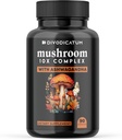 Complément complexe de champignons biologiques avec Ashwagandha. Mane de Lion, Reishi, Cordyceps, Chaga, Turquie Tail & More - Focus, énergie, et booster cerveau (90 comte)