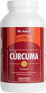 Santo Remedio Turmeric, soutient la santé articulaire et une réponse inflammatoire saine à l'exercice, sans gluten, végétarien, sans lactose, sans arômes artificiels, 270 capsules, 90 portions