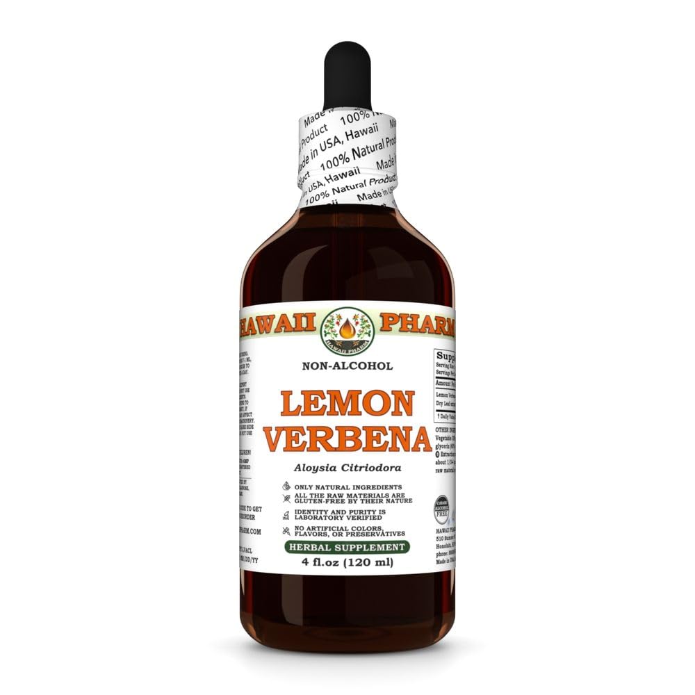 Lemon Verbena (Aloysia Citriodora) Dry Leaf Glycerite, All Natural, Vegan, Lab Tested Alcohol-Free Liquid Extract - 4 fl.oz