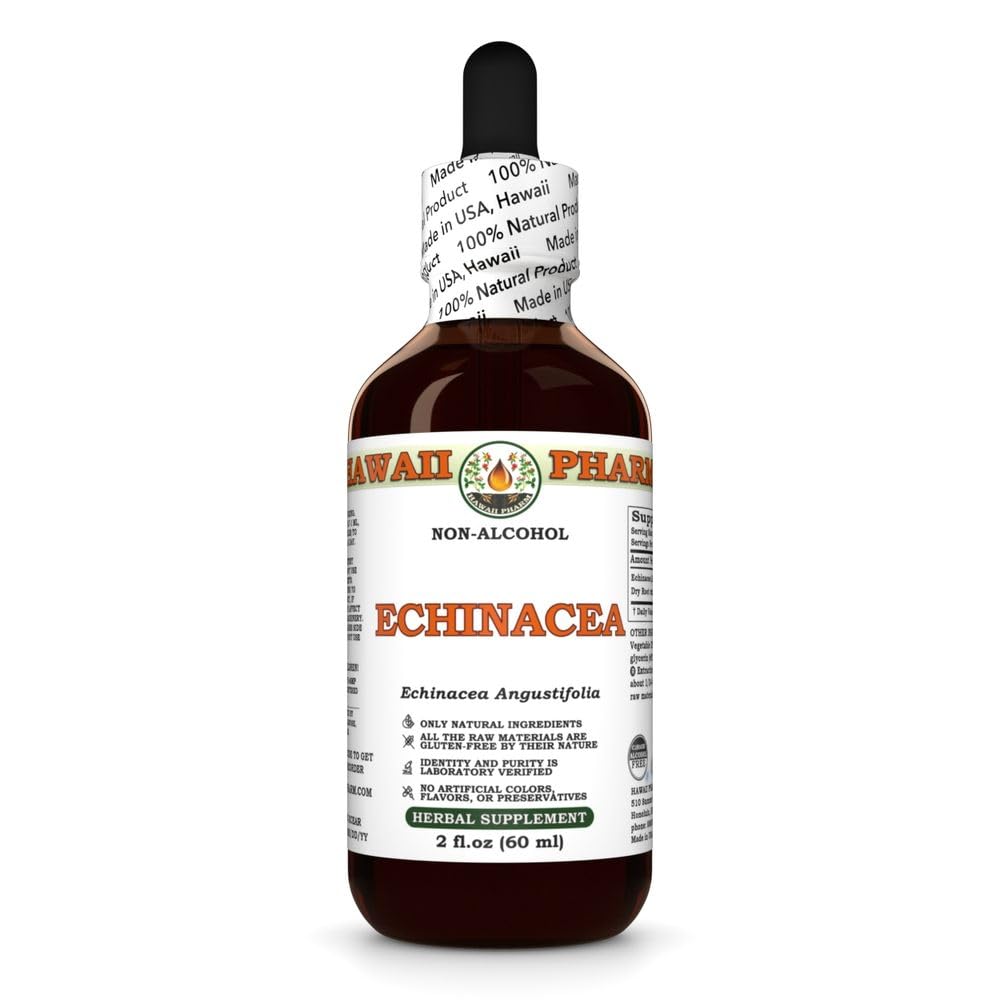 Echinacea (Echinacea Angustifolia) Dry Root Glycerite, Made in Hawaii, All Natural, Vegan, Lab Tested Alcohol-Free Liquid Extract - 2 fl.oz
