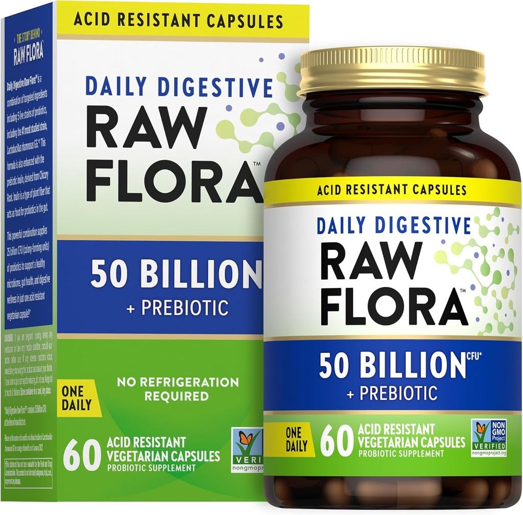 La vérité de la nature Probiotique de la flore crue avec prébiotiques de 50 milliards de CFU.