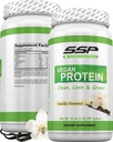 SSP Vegan Protein - Vanilla Pea Isolate, Hemp & Sacha Inchi Blend - Pre & Post-Workout Recovery Drink - Plant-Based Nutrition