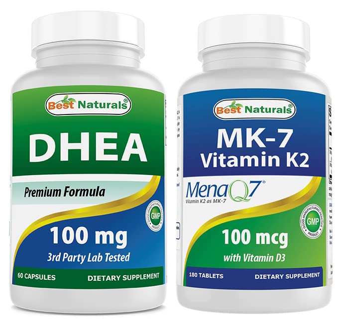 Meilleurs naturels DHEA 100mg et vitamine K2 (MK7) avec D3