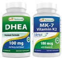 Best Naturals DHEA 100mg & Vitamin K2 (MK7) with D3