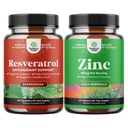 Bundle of Youthful Trans Resveratrol - Resveratrol Kapseln mit AMPK-Aktivator für Cellular Health & Vitality und Zink 50mg Immununterstützungsergänzung - Zink-Komplex zu verbessern Haar Haut und Nägel