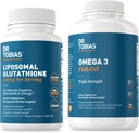 Dr. Tobias Omega 3 Fischöl und Liposomal Glutathion - Unterstützt Immunfunktion, Hautgesundheit und Nährstoffabsorption - Non-GMO
