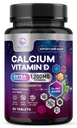 Calcium 1200 mg Per servire con vitamina D3 - Bone Salute Supplemento, Vitamina D & Calcium Supplementi per le donne & uomini - Bone, Teeth & Immune Support, Pillole di calcio della natura, Bottigliato USA - 60 compresse