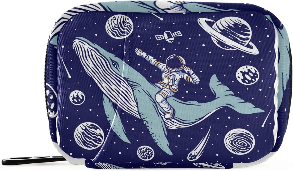 Galaxy Whale Astronaut Pille Box 7 Tage Pille Fall Reisen Pille Organizer Tasche mit Reißverschluss Portable Weekly Case Compact Größe für Vitamin Supplement Halter