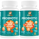 Probiotics for Women & Men - 300 Billion CFU, 24 Strains Probiotic + 15 Organic Herbs Prebiotics Blend, für Gesamtdigestive Gut Gesundheit, Immune, Verstopfung & Bloating, Regal Stabil - 4 Monate Versorgung
