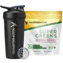 Transformation Super Greens Superfood Powder & Performance Insulated Shaker Bottle | Immune & Energy Support | Made with Natural Ingredients | Detoxifying & Alkalizing Minerals