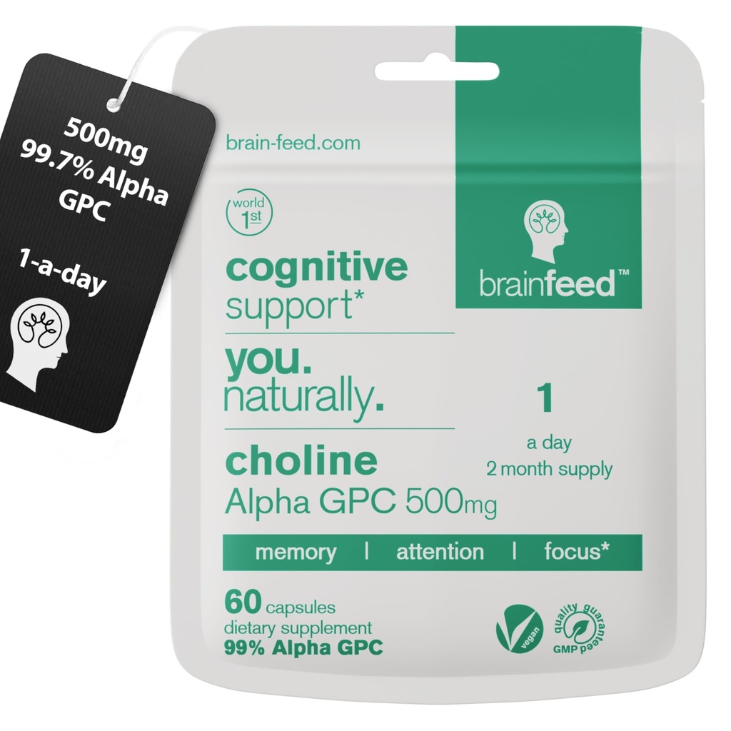 Supplément à l'acétylcholine 99% Capsules alpha GPC (60)