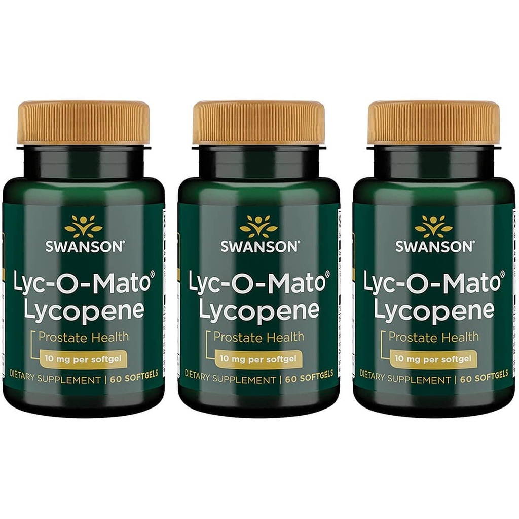 Swanson Lyc-O-Mato Lycopen 10 Milligramme 60 Sgels (3 Pack)