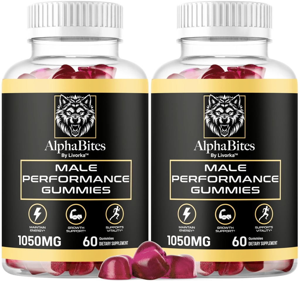 (2 Pack) Alpha Bites - Original Formel 7 in 1 Alpha Bites Gummies, AlphaBites für Herren, Official Alpha Bites Advanced Premium Formula Performance and Energy, Alpha Bite Gummy Bewertungen, für 2 Monate