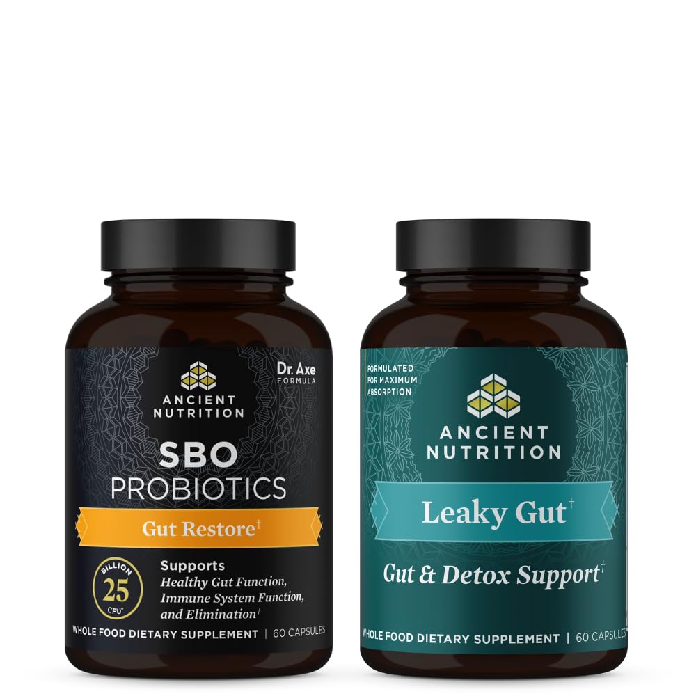 Antica Nutrition SBO Gut Restore Probiotics Capsule, 60 Count + Leaky Gut Capsule, 60 Count