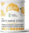 Organic Lions Mane, Non OGM e Gluten-Free Lions Mane, Neuronal Growth and Immune System, Mushroom Powder for Memory Support, Concentration, Clarity, Creativity and Mood-50 Serving