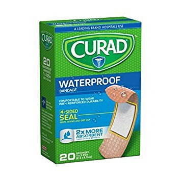 Curad Waterproof Bandages 1 X 3-1/4 Inches 20 Each
