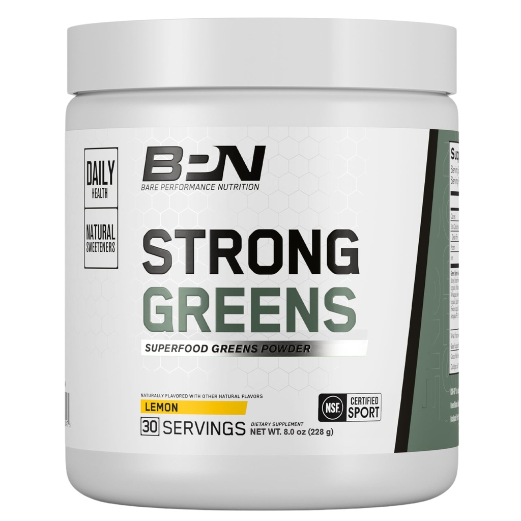 BARE PERFORMANCE NUTRITION, BPN Strong Greens Superfood Pulver, Zitronen, 30 Servierungen