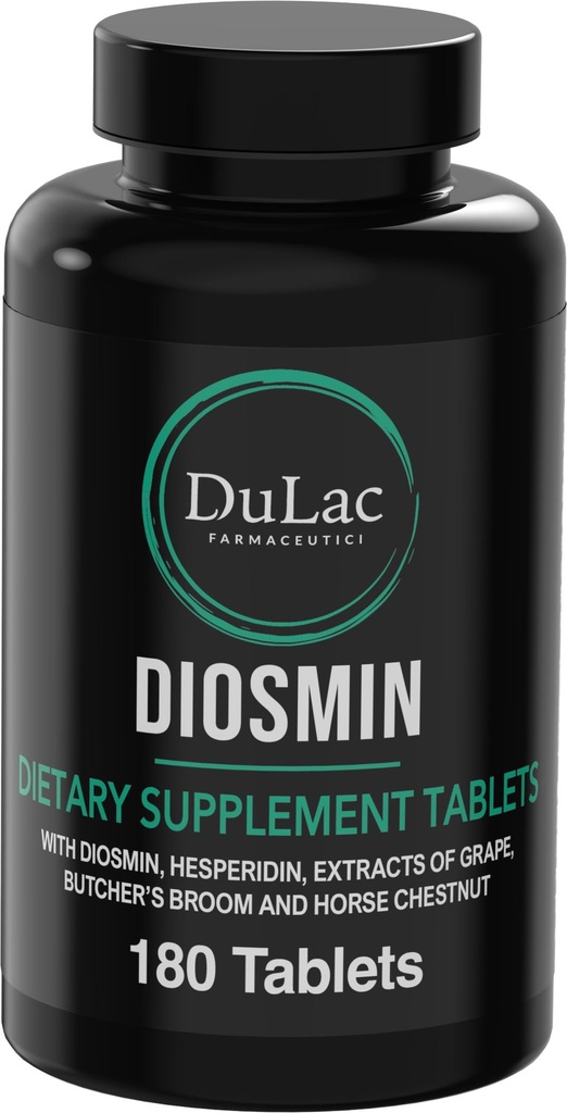 Dulàc - Diosmin Hesperidin 1000mg Integratore alimentare 180 compresse, Arricchito con Estratto di castagne di cavallo e macellerie