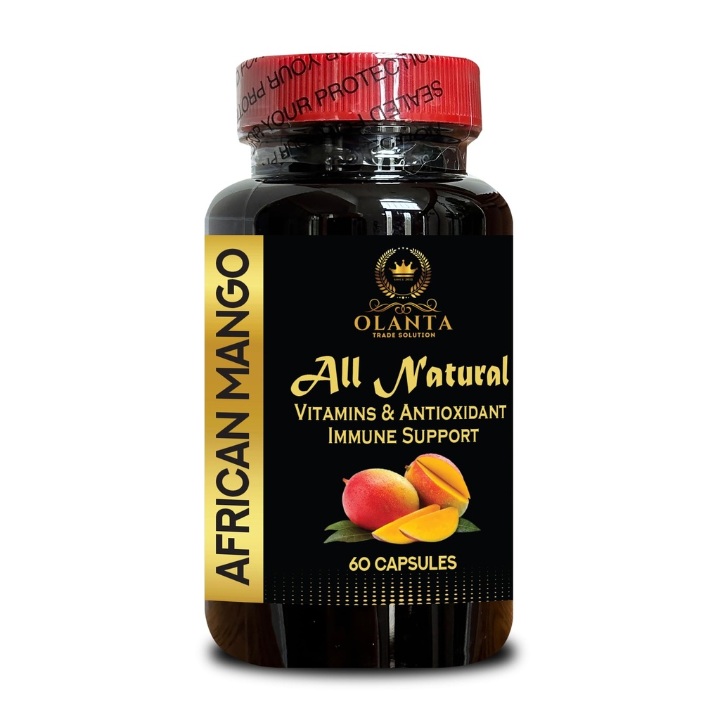 African Mango Supplement 1500mg – Pure Irvingia Gabonensis Extract, Vegan Capsules, High-Strength, Supports General Well-Being & Energy, Non-GMO - 1 Bottle 60 Capsules.
