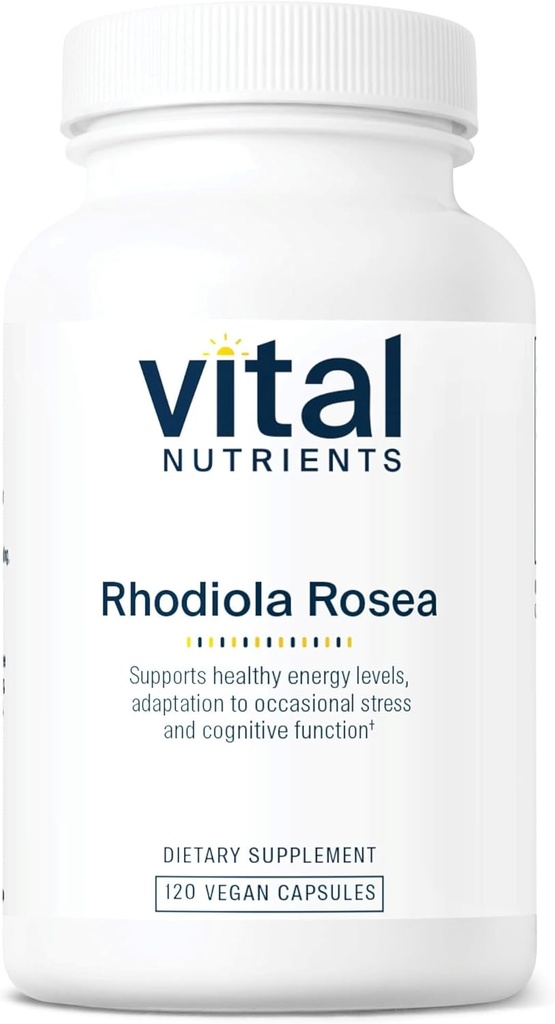 Vital Nutrients Rhodiola Rosea | Rhodiola Supplemento per energia sana, memoria e supporto stringa | Gluten, latticini, soia Free | Non OGM | 120 capsule