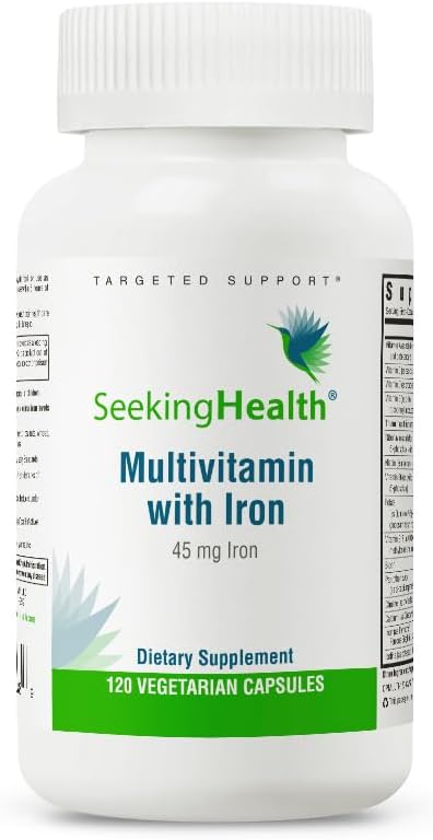 Seeking Health Multivitamin mit Eisen, 45 mg Chelat Iron, Active B Vitamins Plus L-5-MTHF, Unterstützt gesunde Immunsystem und Energieproduktion, Vegetarische Kapseln (120 Kapseln)*