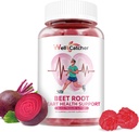 Beet Root Gummies - Beets Chewables for Heart & Circulation Unterstützung Nitric Oxide Energy Boost, Sugar Free Beet Gummies Supplement für Blutdruck mit Vitamin C D B12 Grapeseed Coenzym Q10 60ct
