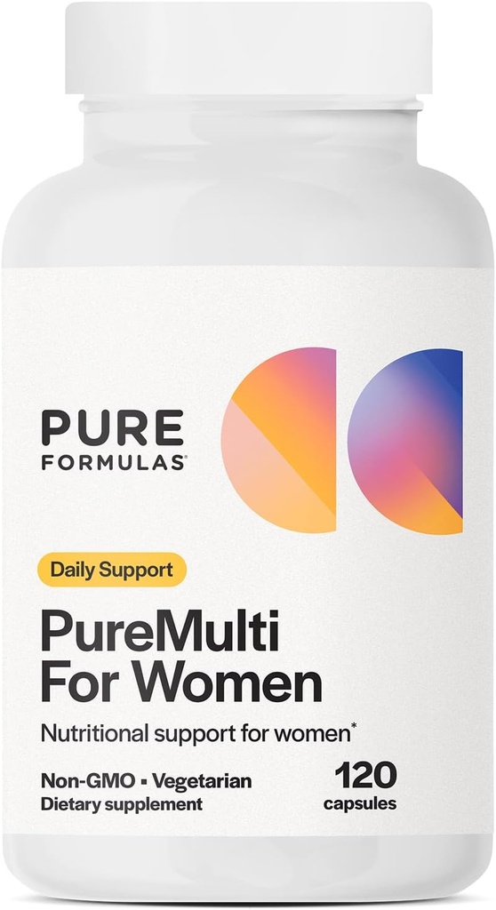 PureFormulas PureMulti für Frauen - Umfassendes Multivitamin für Frauen mit essentiellen Nährstoffen und Kräuter-Unterstützung Frauen Tägliche Multivitamine für Ernährungsunterstützung Non-GMO - 120 Kapseln