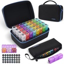 Monatliche Pille Organizer 3X pro Tag mit Tragbare 7-Tage-Reise-Medizin Organisierung Tasche,Große Pille Box mit 32 täglichen Komponenten,30 Tage Pille Fall Medizin Organizer für Vitamin, Ergänzung und Medikamente
