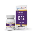 Überlegene Quelle No Shot Methylcobalamin B-12 5000 mcg - Vitamin B-12 zur Unterstützung der Energieproduktion, Gehirngesundheit und allgemeine Wellness - Sublinguale Tabletten für schnelle Absorption - 60 auflösende Tabletten