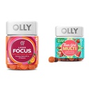 OLLY Laser Focus Gummy 36 Count und Teen Girl Multi 70 Count Berry Melon