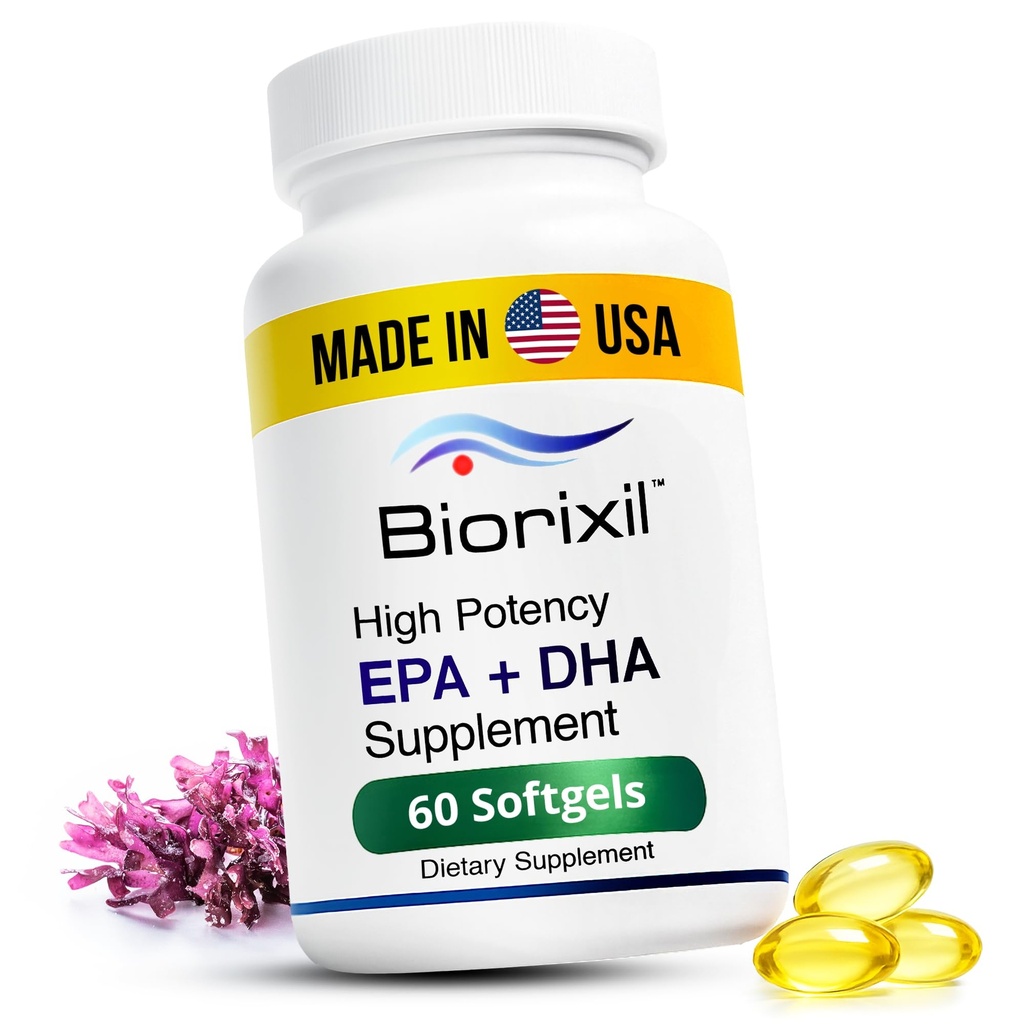 Vegan Omega 3 Supplément High Potency EPA DHA Omega 3 Supplément de l'huile d'algues Facile à avaler petites capsules de gel doux.