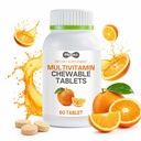 6-in-1 B1/B2/B6/Niacin, D3 & Vitamin C Chewable Multivitamin for Women & Men, Supports Bone Health, Promotes Energy Metabolism, Busy, Active Adults, 60 Tablets, Vegan, Non-GMO, Gluten-Free