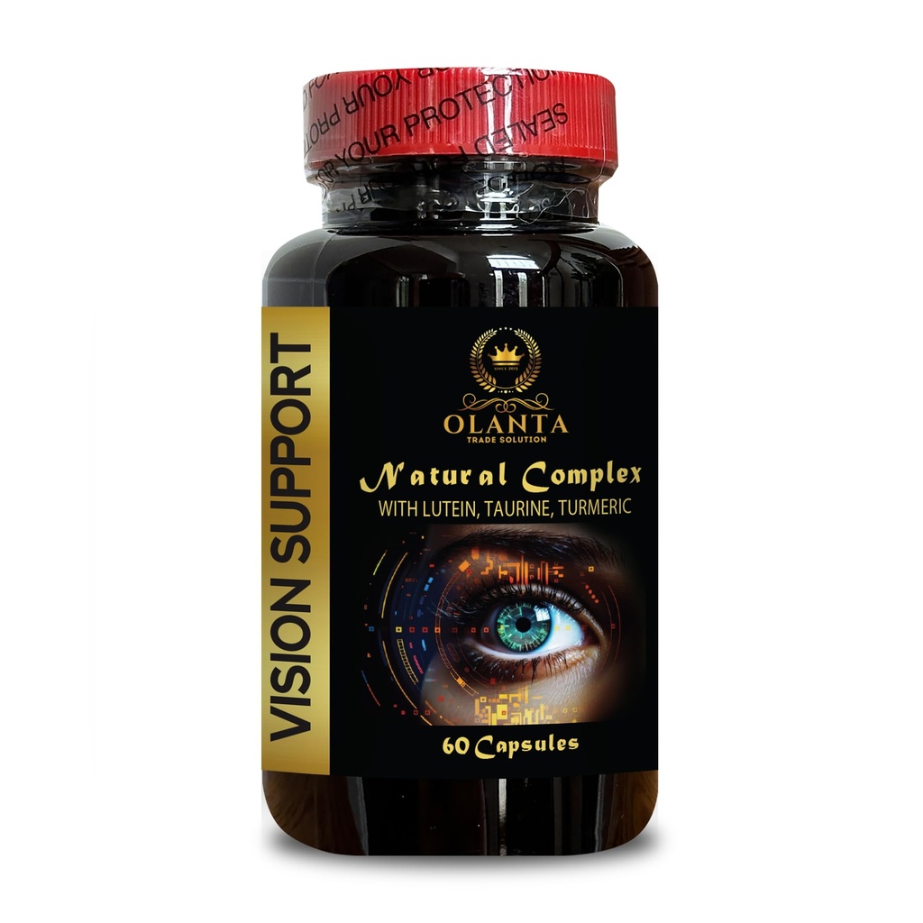 Vision Support - Vision Supplements, Eye Vitamin Ingredients, Bilberry Extract, Taurine Supplement, Immune Support Adults - 1 Bottle