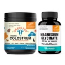 Sandhu's Colostrum Powder & Magnesium Glycinate Complex mit Quercetin Capsules | unterstützt Gut, Immune Health & Quality Sleep