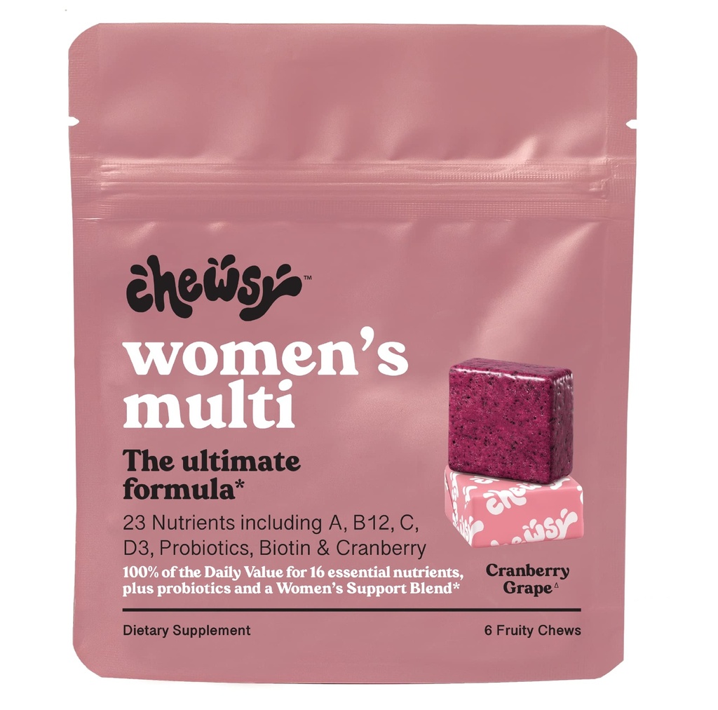 Chewsy - Women's Multivitamin Chews - Immun- und Energieunterstützung, Vitamine C, B12, A, D, E, Folic Acid, Probiotics, Biotin - 6-Day Supply