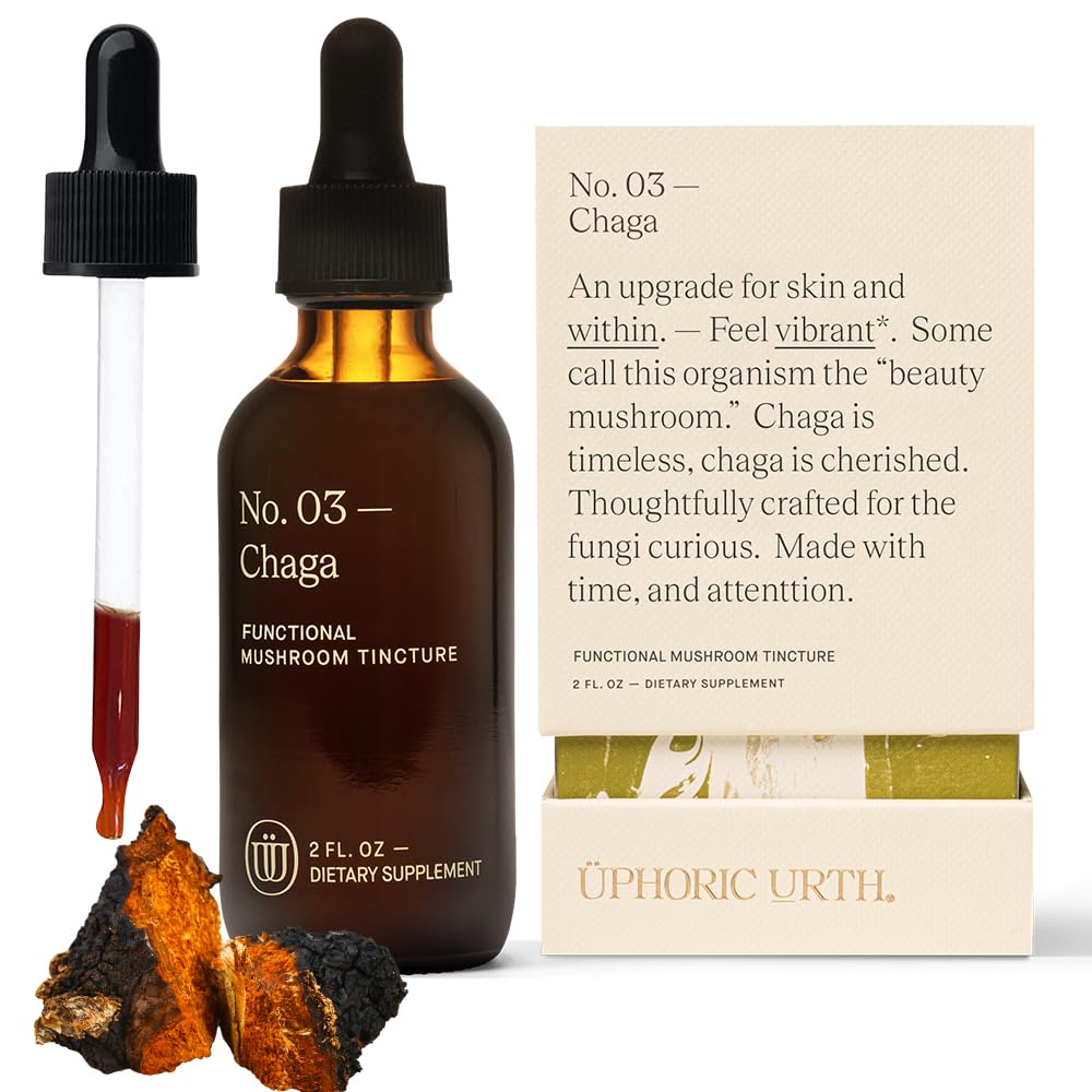 Chaga Mushroom Extract Supplement - Double-Extracted Fruiting Body Tincture, Liquid Drops, Inonotus Obliquus, Vegan, Non-GMO, Gluten-Free, 2 fl oz, 60 Servings