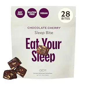 GEM natürliche Tiefschlafhilfe Nacht Biss, Melatonin freie und nicht-Habit Forming mit L-Theanin, Magnesium, Valerian Root Extract, Erdige Kräuter-Schokolade Kirsche (28 Servierungen)