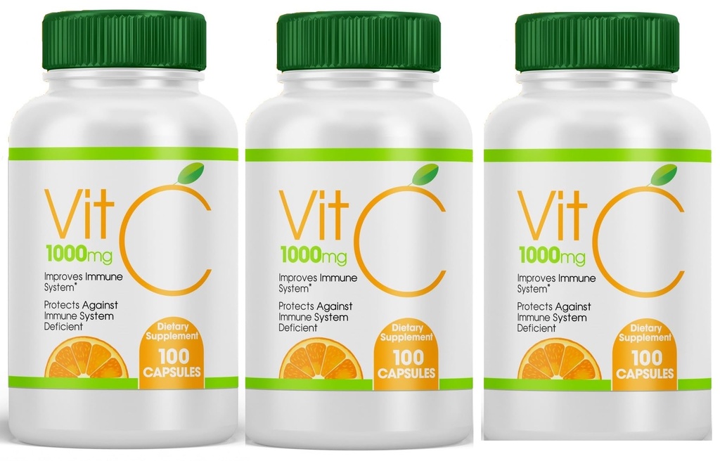 3 Bottles Vitamin C 1000mg 300 Capsules Caps Improve Immune System