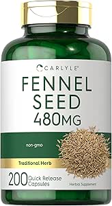 Carlyle Fennel Seed 480mg | 200 capsule | Supplemento di erbe | Non OGM
