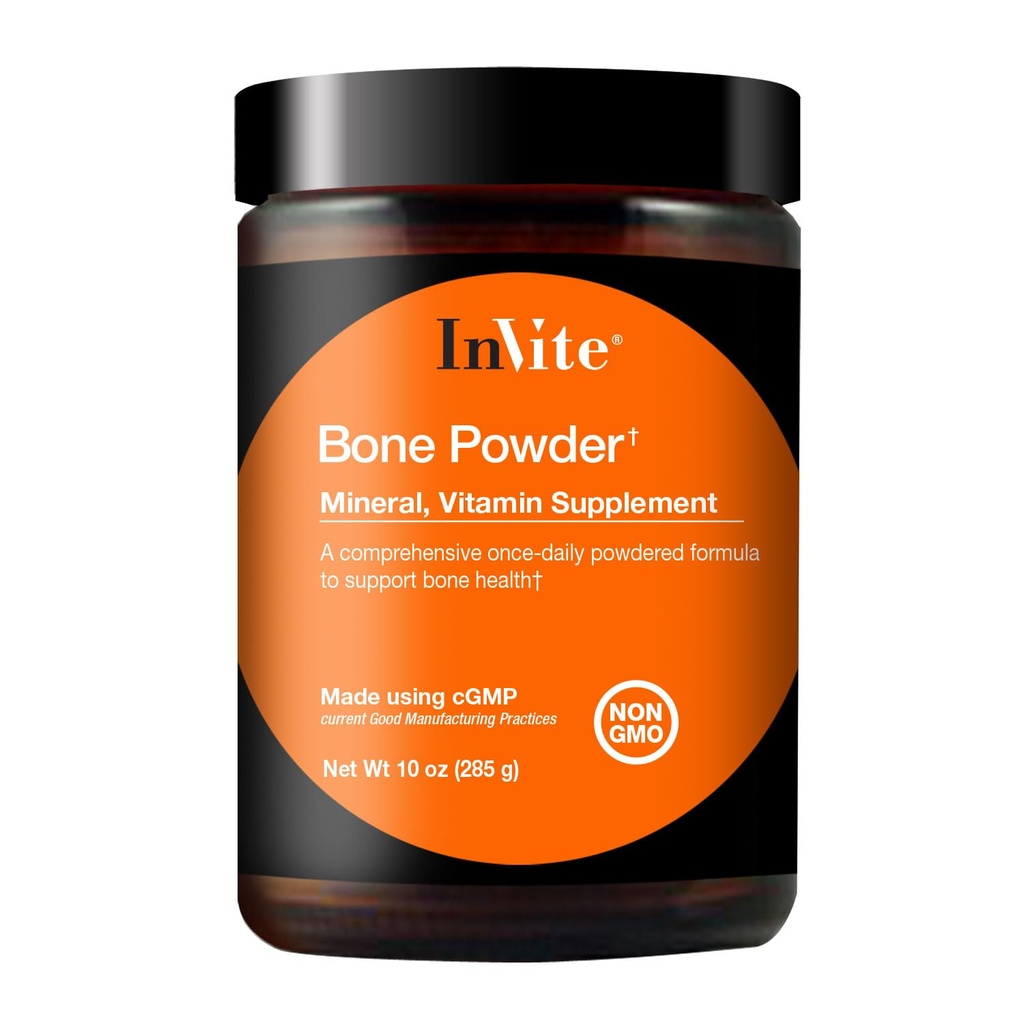 InVite Health Bone Powder - Comprehensive Once-Daily Powdered Formula to Support Bone Health - Helps Enhance Calcium Absorption - 30 Servings
