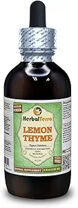 Timo di limone (Thymus x Citriodorus) Glycerite, Estratto di liquido senza alcool di erbe (Nome: HerbalTerra, Proudly Made in USA) 4 fl.oz (120 ml)