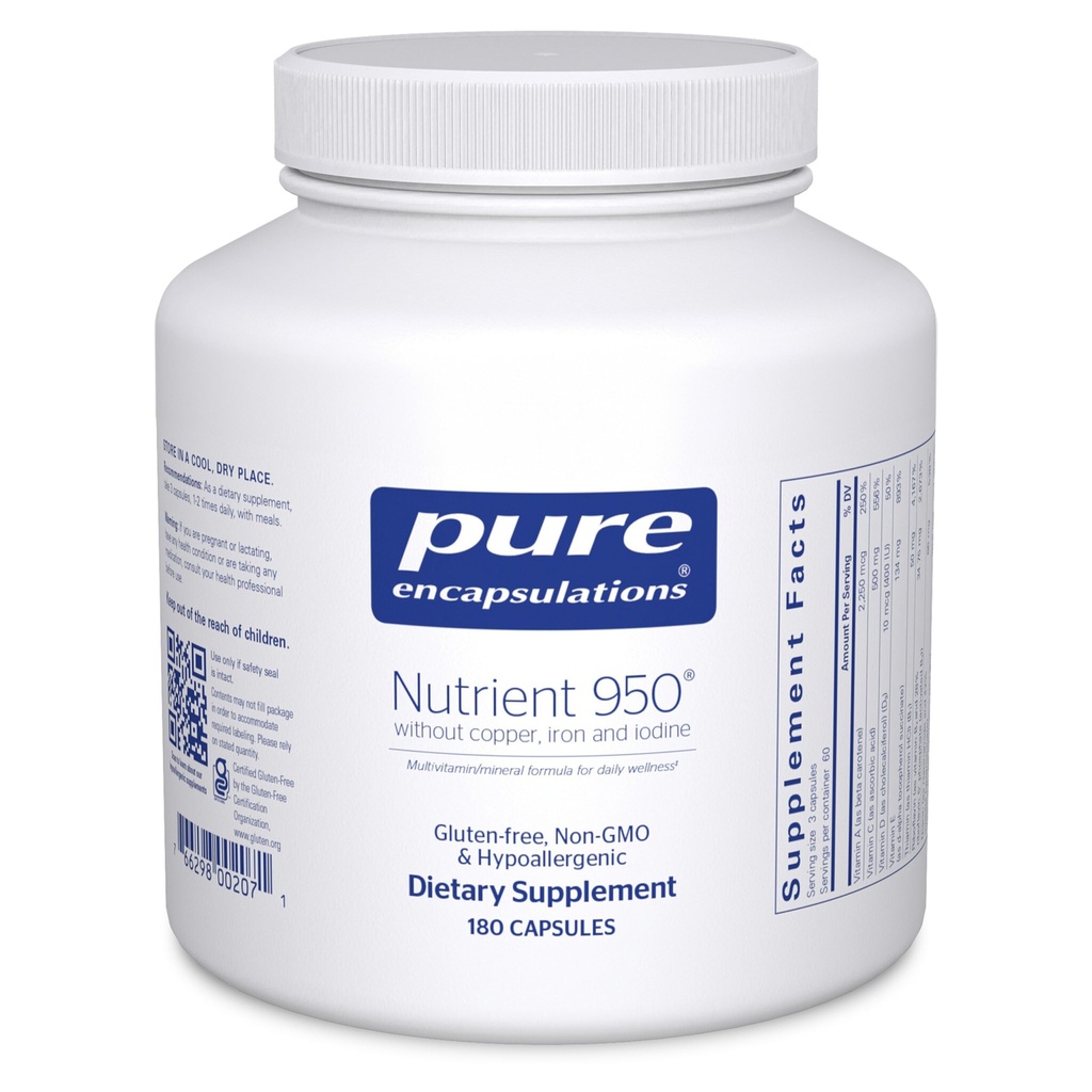 Encapsulations pures Nutrient 950 Sans Cuivre, Fer et Iodine