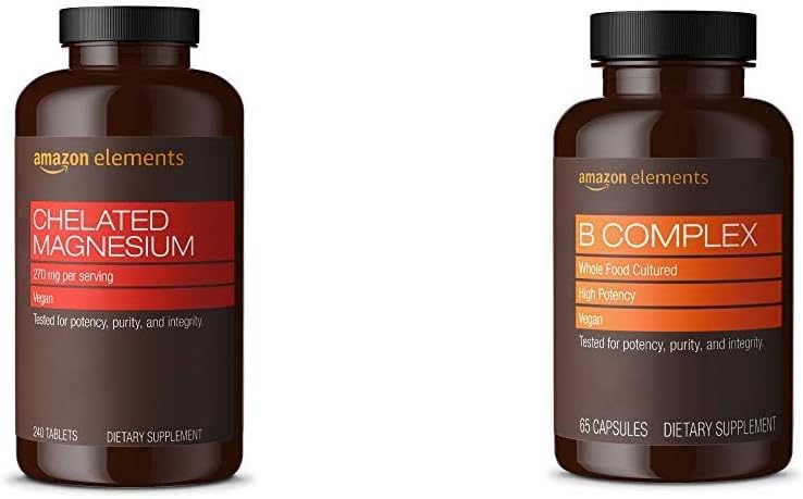 Elemente Chelat Magnesium Glycinat (240 Tabletten) und Elemente B Complex (65 Kapseln)