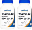 Nutricost Vitamine B2 (Riboflavine) 400mg, 120 Capsules (2 bouteilles)