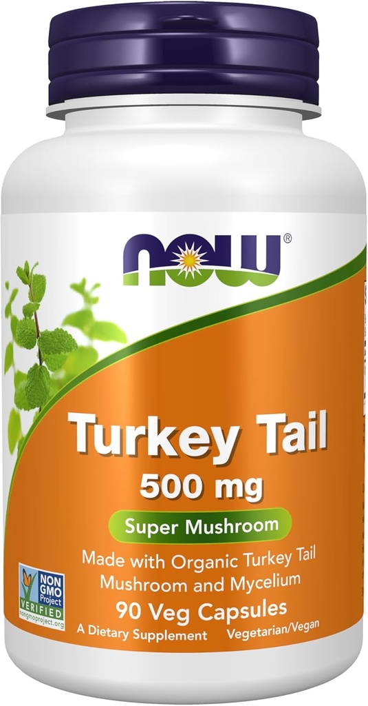 JETZT Nahrungsergänzungsmittel, Türkei Tail 500 mg, Super Pilz, Hergestellt mit Bio Türkei Tail Pilz und Mycel, 90 Veg Kapseln