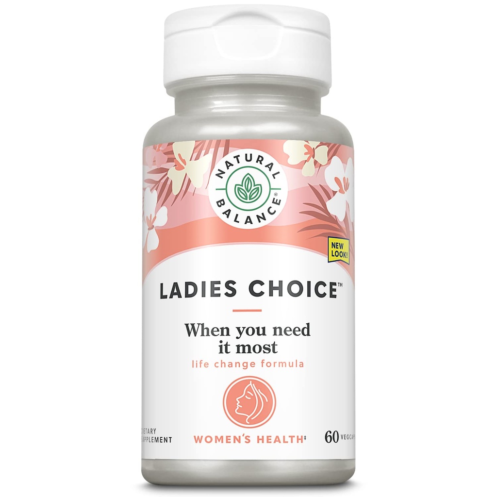 Natural Balance Ladies Choice Menopause Support | Hormone Balance Formula with PhytoEstrogens | 60 VegCaps