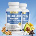 1000mg Magnesium Complex, 8 Elemental with Magnesium Glycinate, Citrate, Malate, Taurate, Oxide, Carbonate, Aspartate, Orotate 90 Capsules (2 Bottle | 180 Capsule)